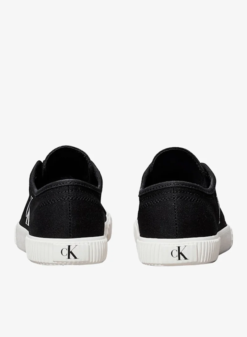 Calvin Klein Jeans Black/Bright White Vulcanised Cotton Canvas Trainers for Women | Best Price UAE